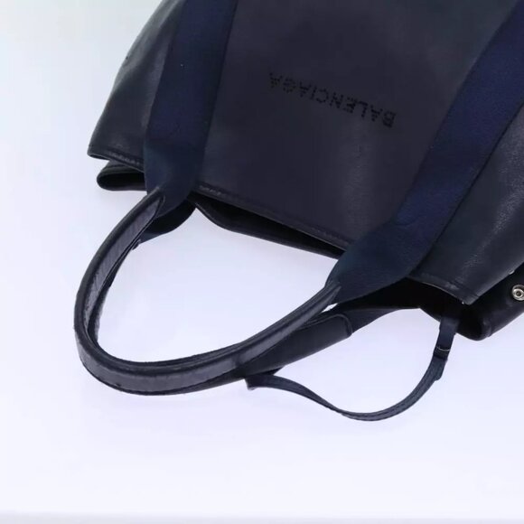 BALENCIAGA Cabas Hand Bag Leather Navy Auth - Picture 7 of 7